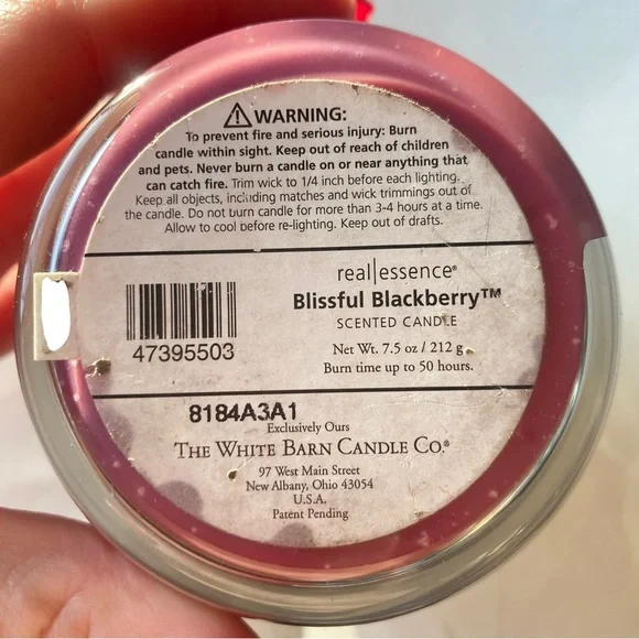 The White Barn Candle Co Blissful Blackberry Real Essence 7.5oz Bath & Body Work - Picture 3 of 3